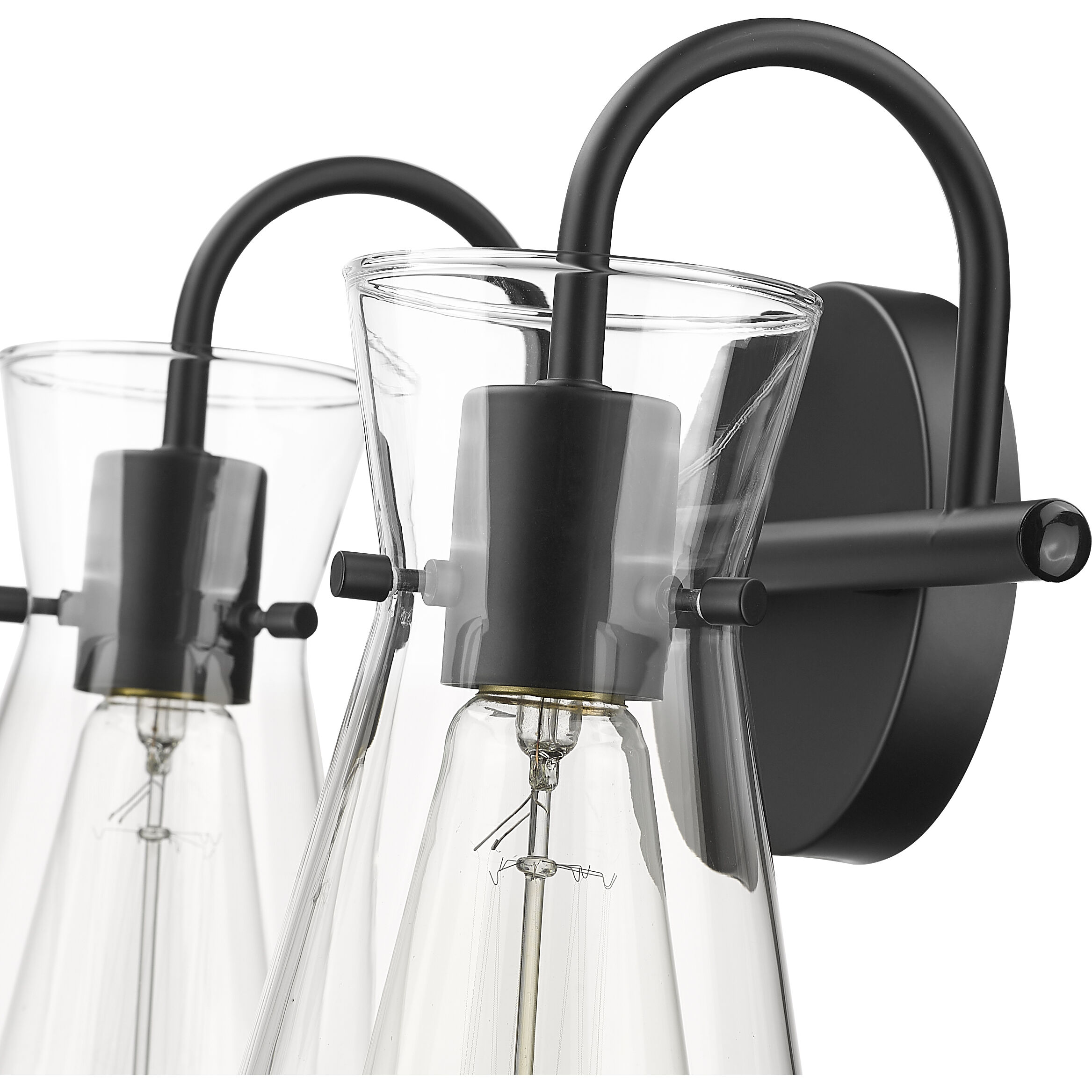 Camellia 2 Light 13.4 inch Matte Black Bathroom Vanity Light Wall Light